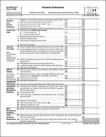 2014 IRS Tax Forms 1040 Schedule A