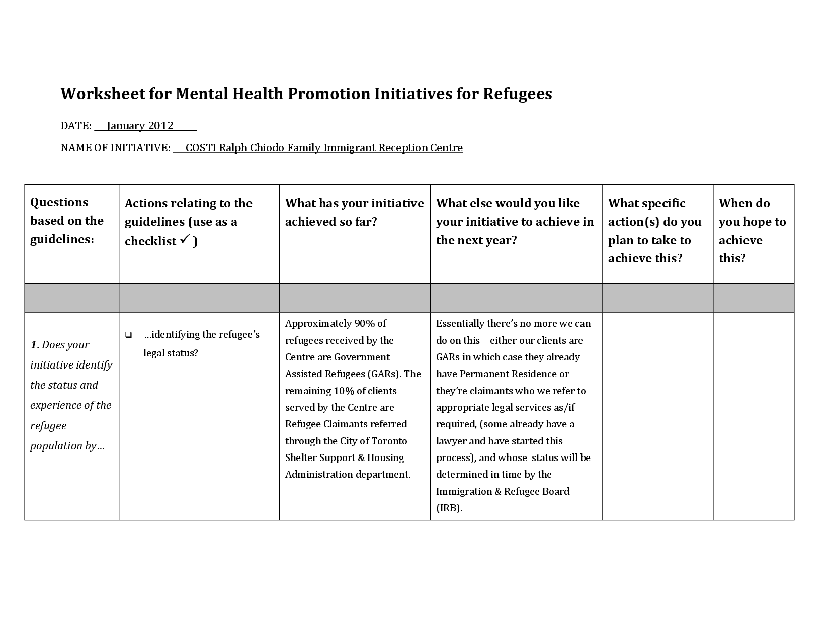 Adult Mental Health Worksheets