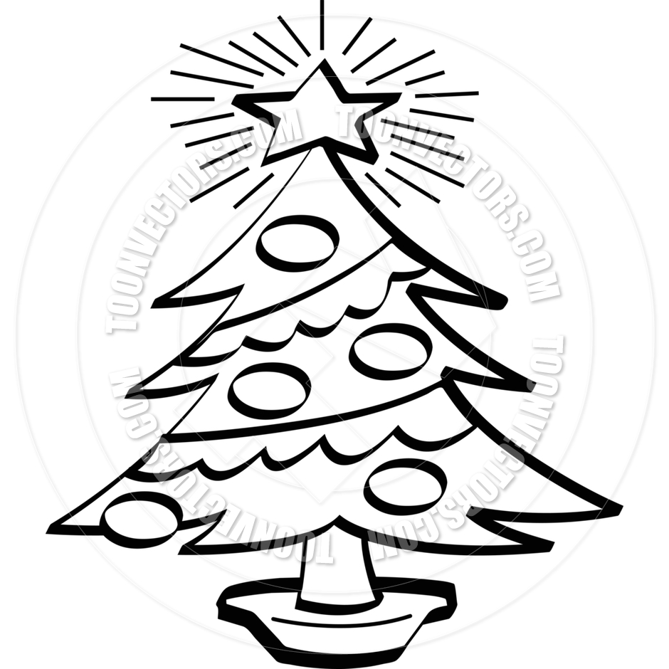 Christmas Tree Clip Art Black White