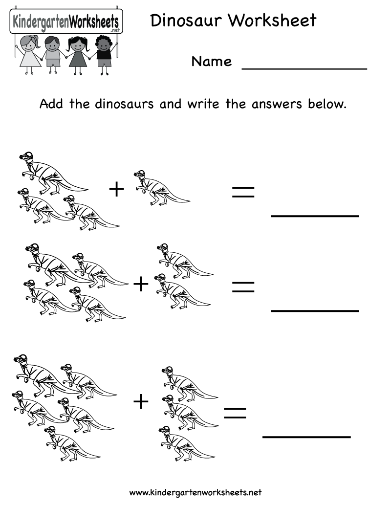 Dinosaur Kindergarten Worksheets