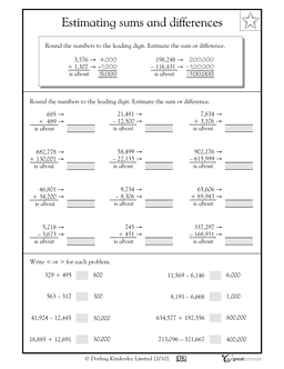 7 Estimate Sum And Difference Worksheets / worksheeto.com