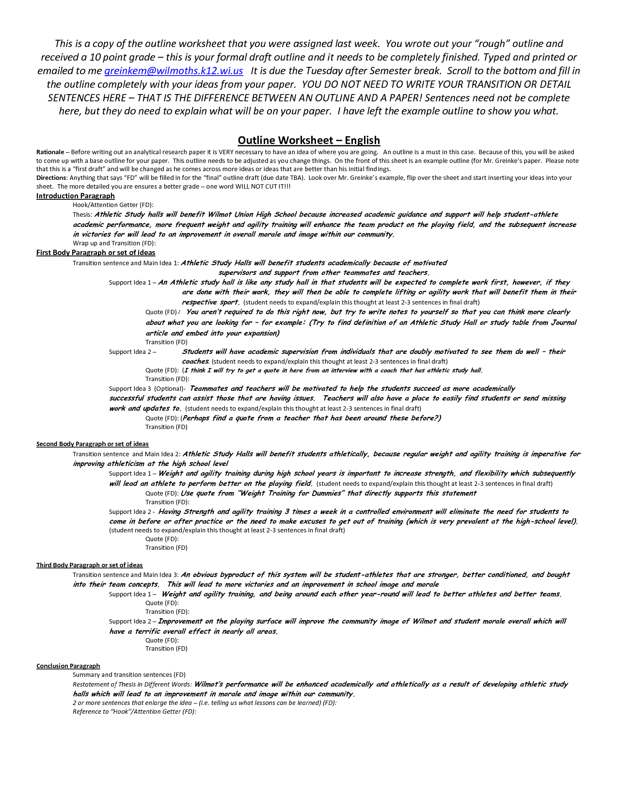 Informative Speech Formal Outline