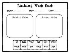 Linking Verbs Worksheet