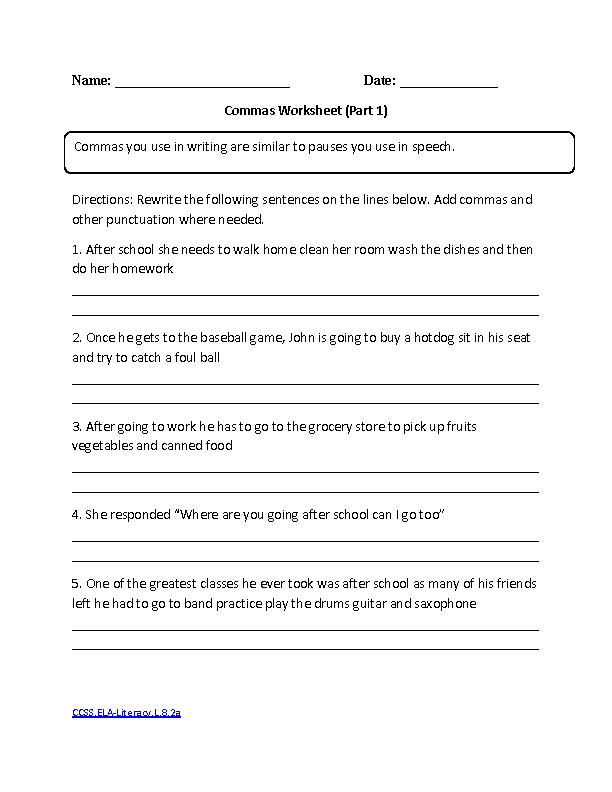 13 Punctuation Worksheets For Middle School Worksheeto