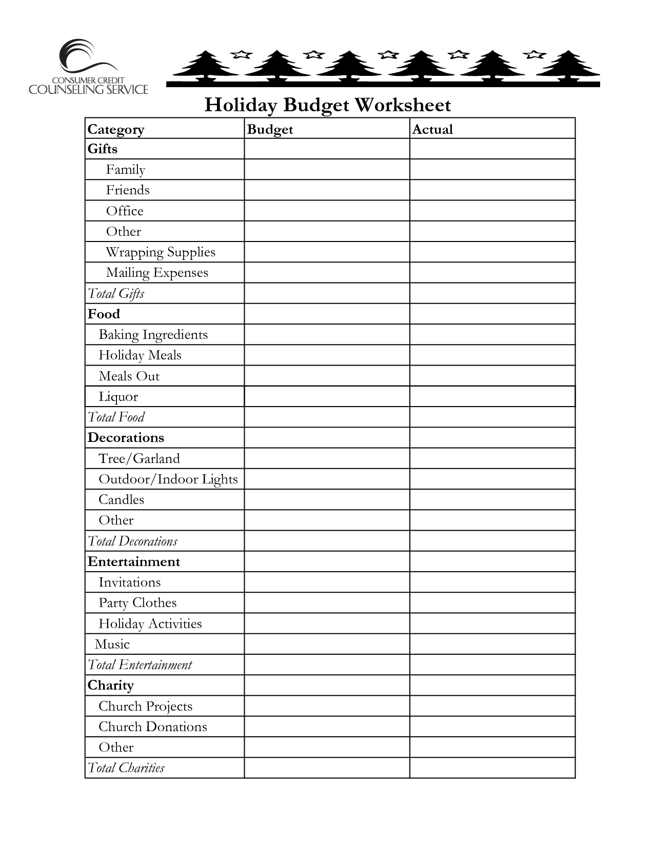 Office Budget Worksheet