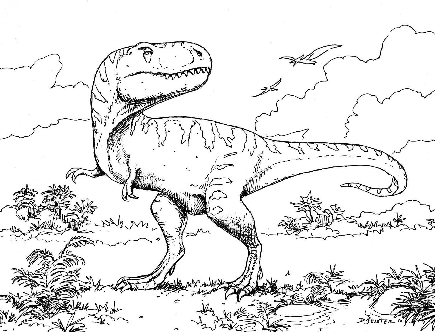 Printable Coloring Page Dinosaur Colouring