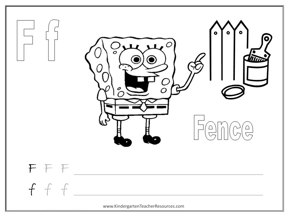 Spongebob Letter Alphabets Worksheets