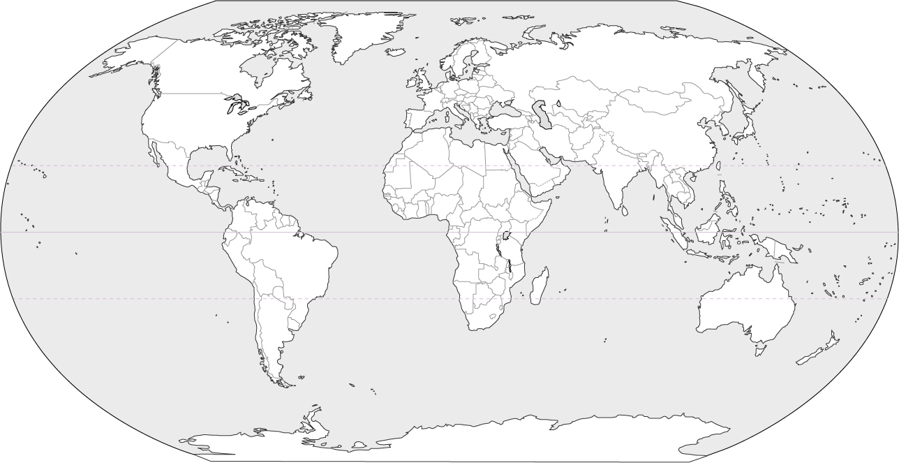 Blank World Map Black and White