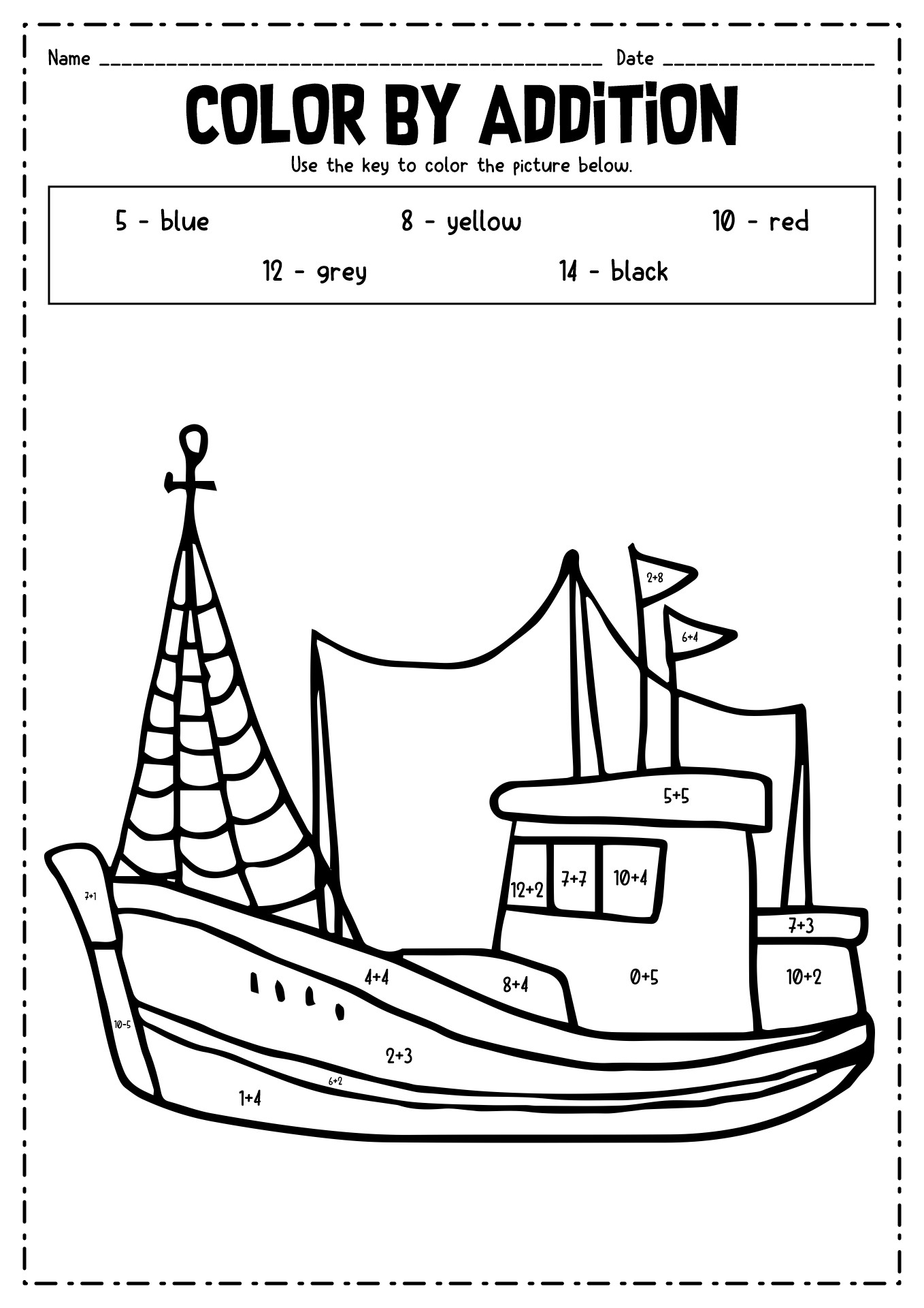 19 Color Code Math Worksheets Free PDF At Worksheeto