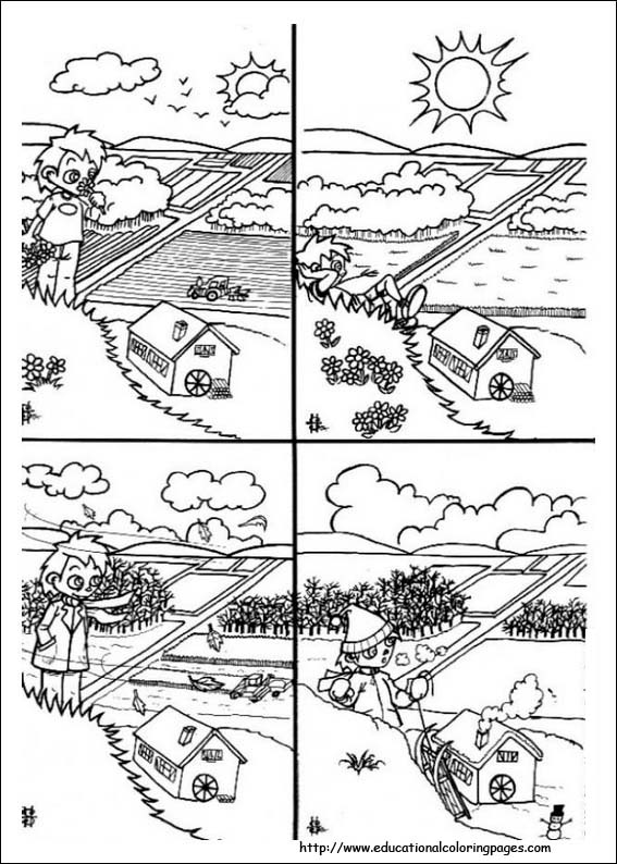 Four Seasons Coloring Pages Free