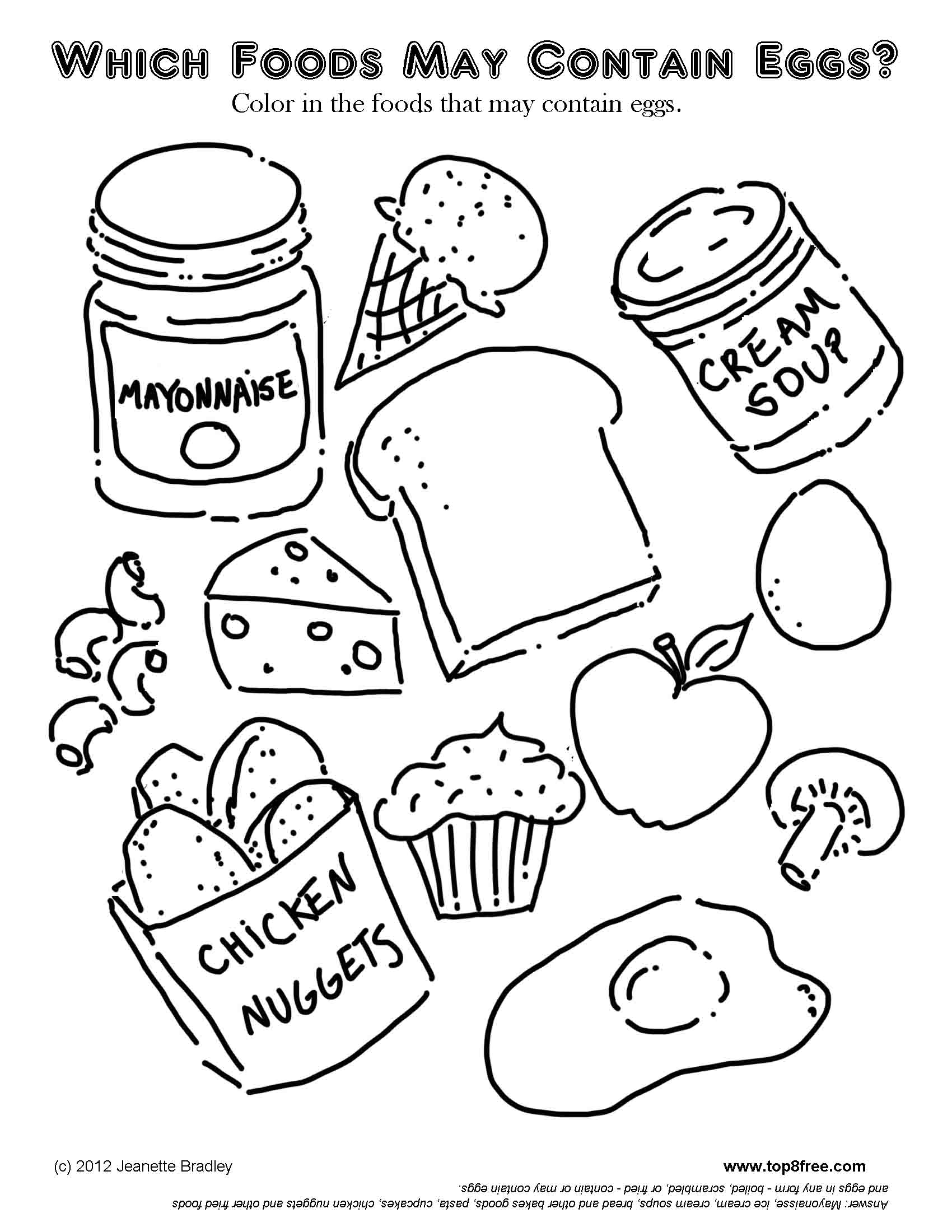 Healthy Food Coloring Pages