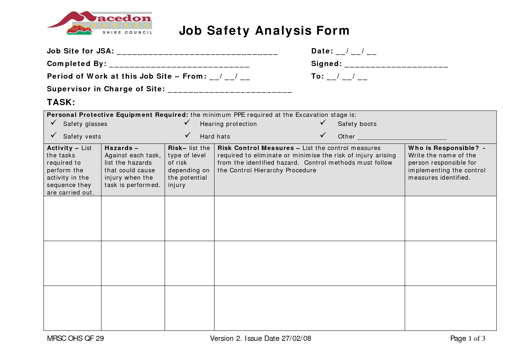 11 JSA Worksheet Template Worksheeto