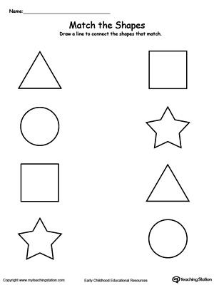 Matching Shapes Worksheets