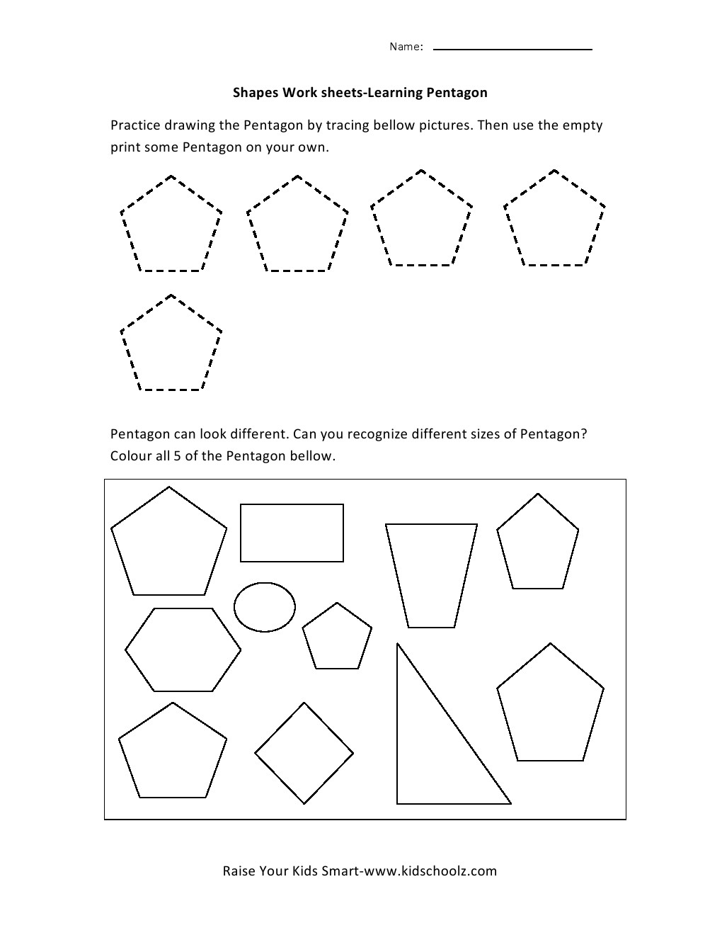 9 Best Images of Pentagon Hexagon Shapes Worksheets - Pentagon Shape ...