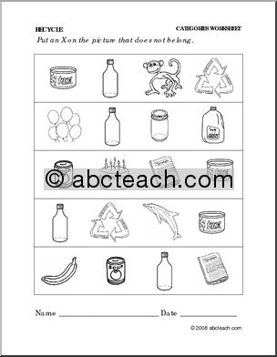 Preschool Categories Worksheets