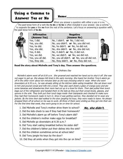 Printable 6th Grade Comma Worksheet