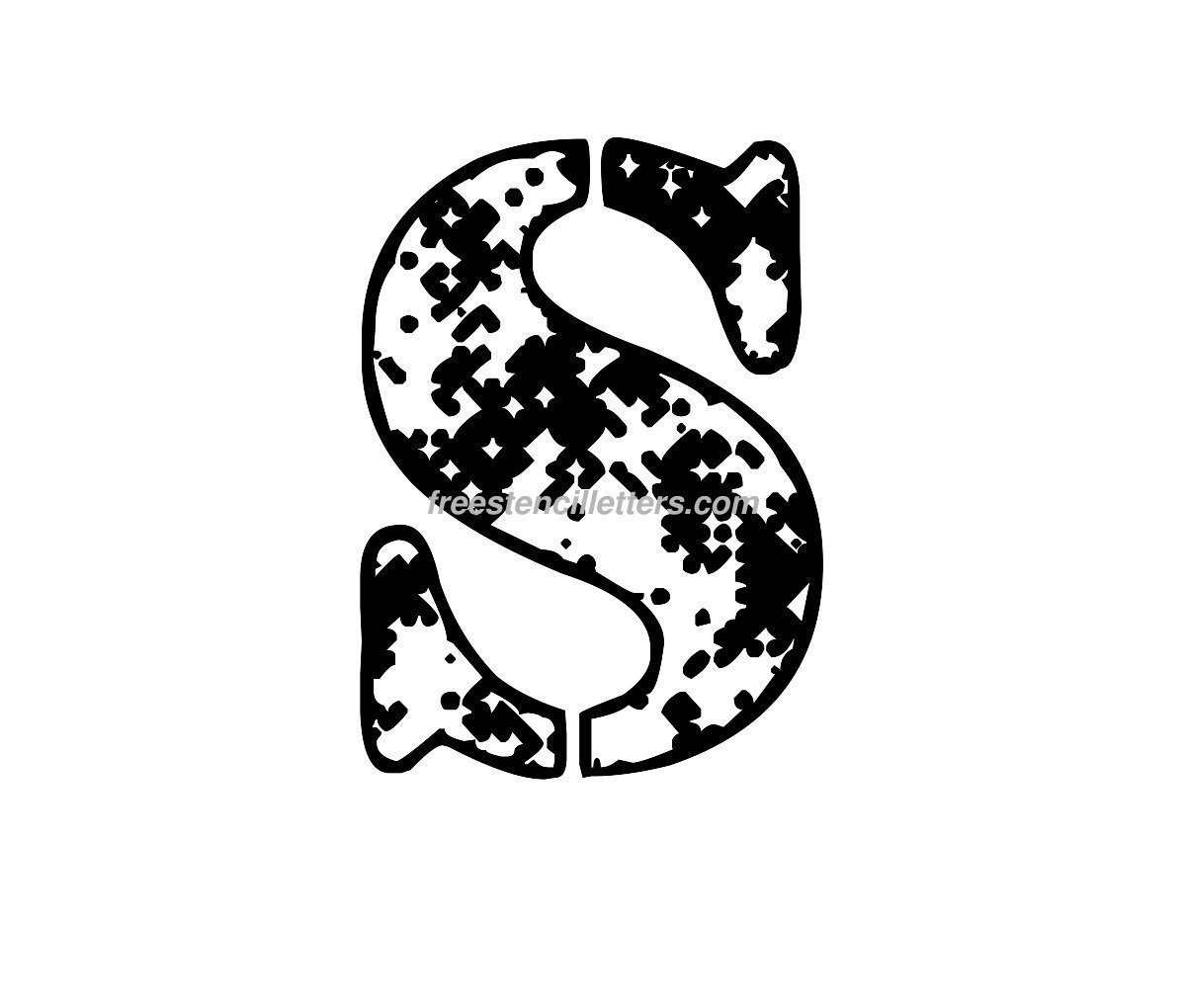 Printable Stencil Letters S