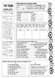 Simple Past Regular Verbs Worksheet