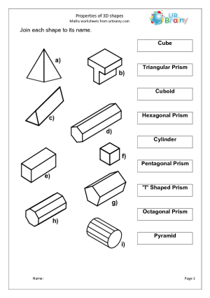 3D Shapes Worksheet Year 2