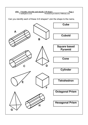 3D Shapes Worksheets