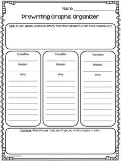 5 Paragraph Essay Graphic Organizer 3rd Grade