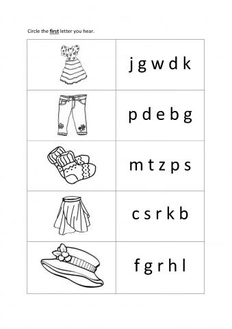 Beginning Sounds Worksheets