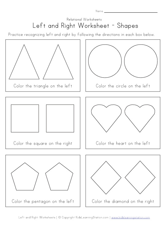 6 Best Images of Printable Left And Right Worksheets - Kindergarten ...