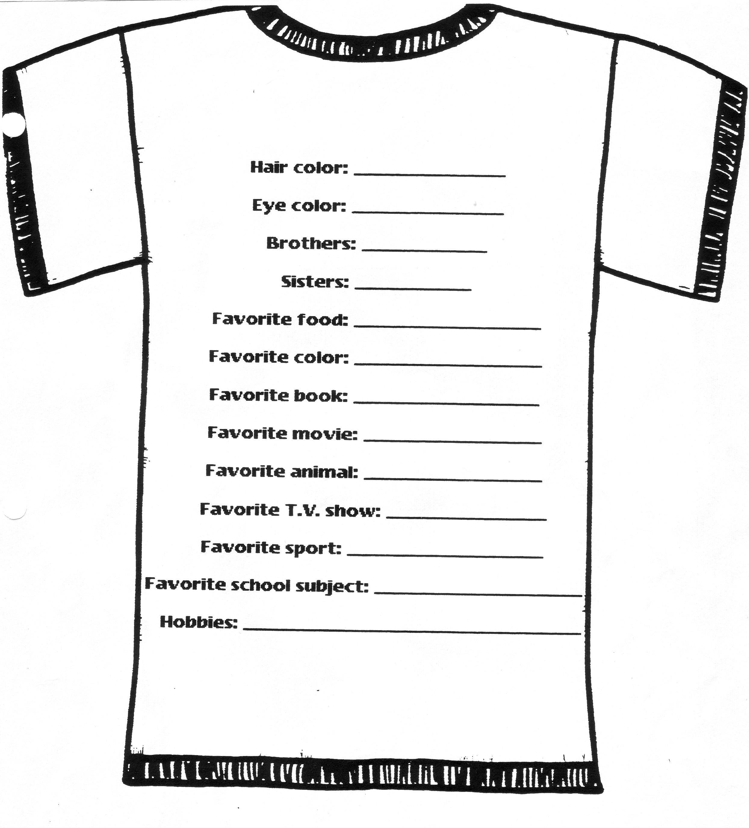 Printable T-Shirt Order Form Template