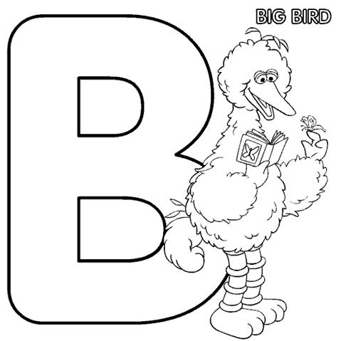 The Letter B Sesame Street Alphabet Coloring Pages