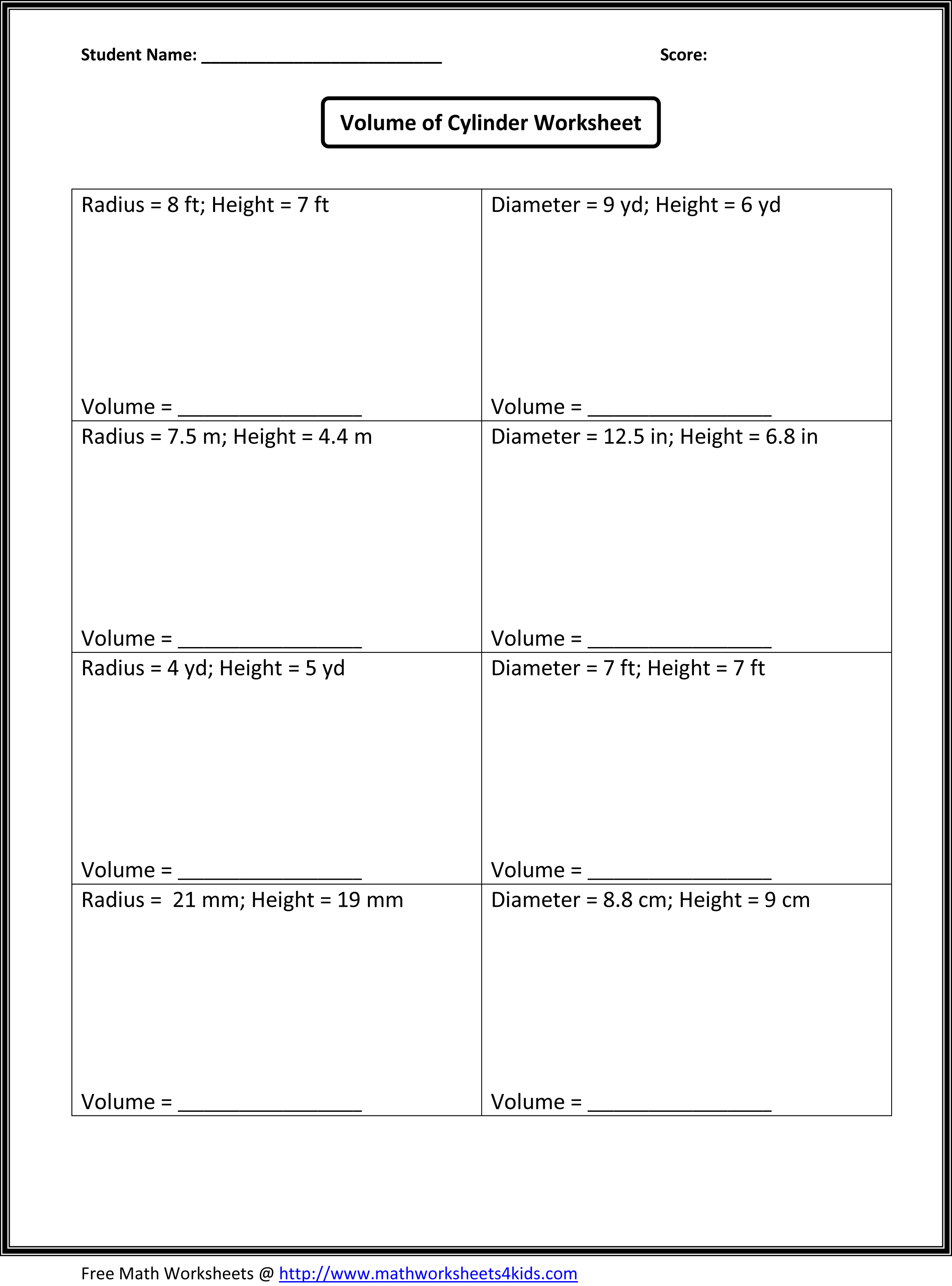 7th Grade Math Worksheets