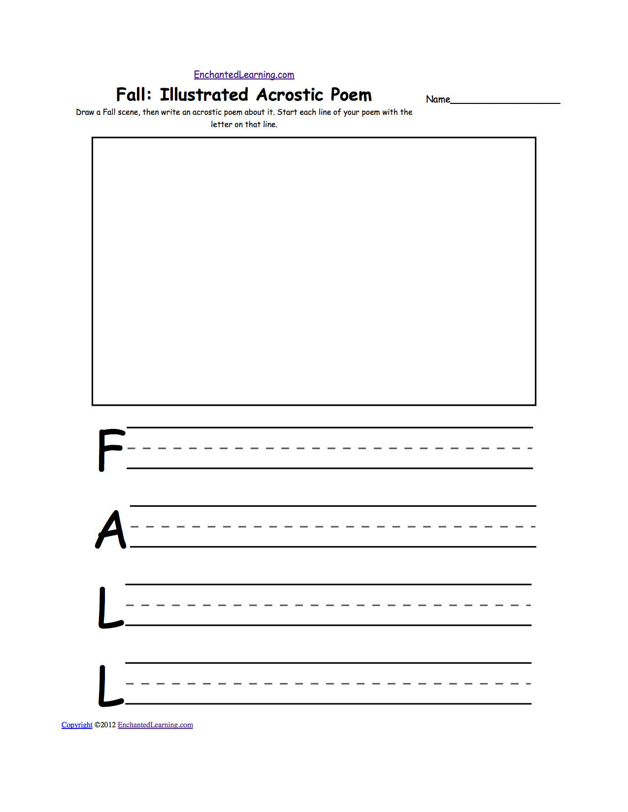 Fall Acrostic Poem Templates