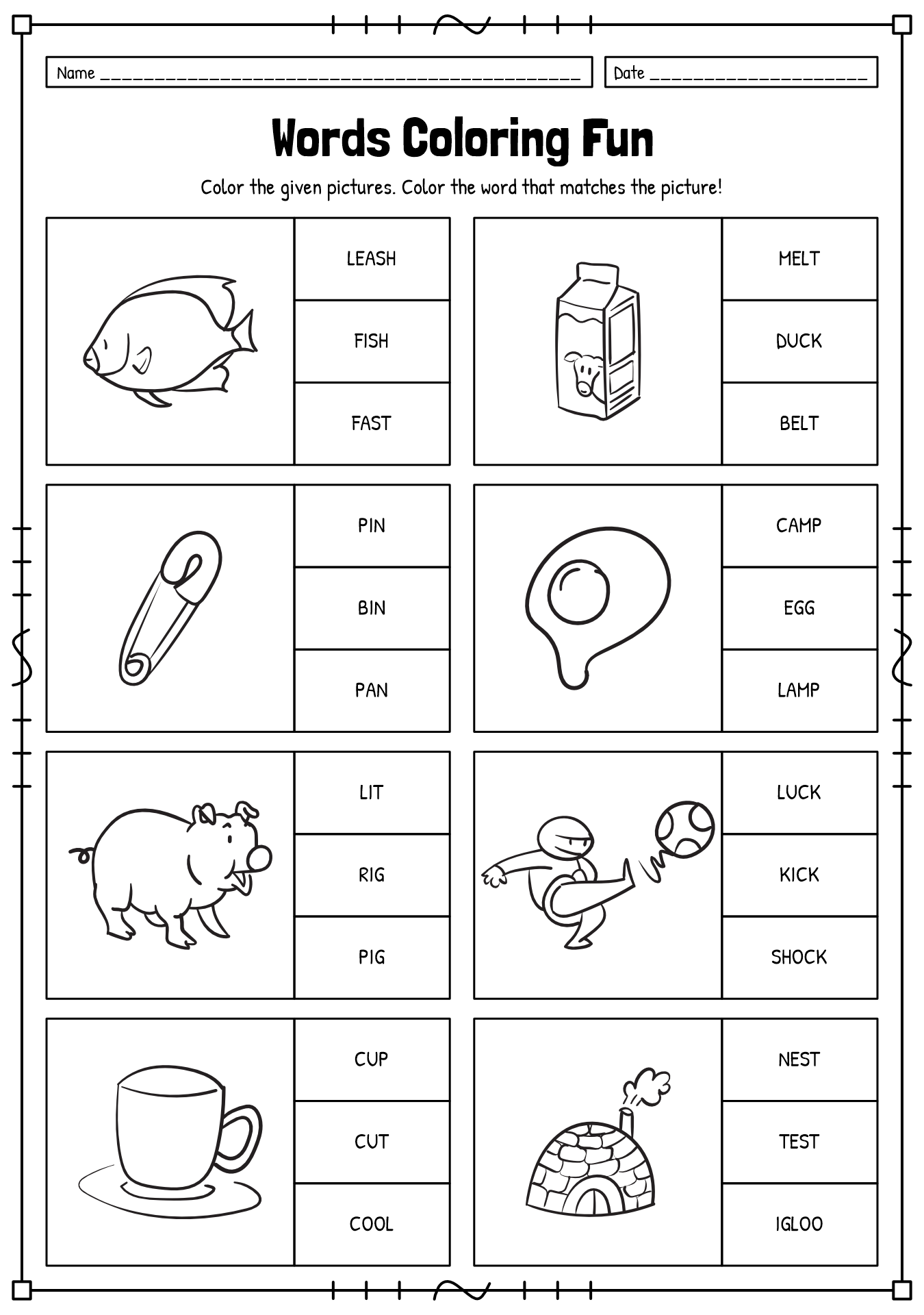 First Grade Reading Phonics Worksheets