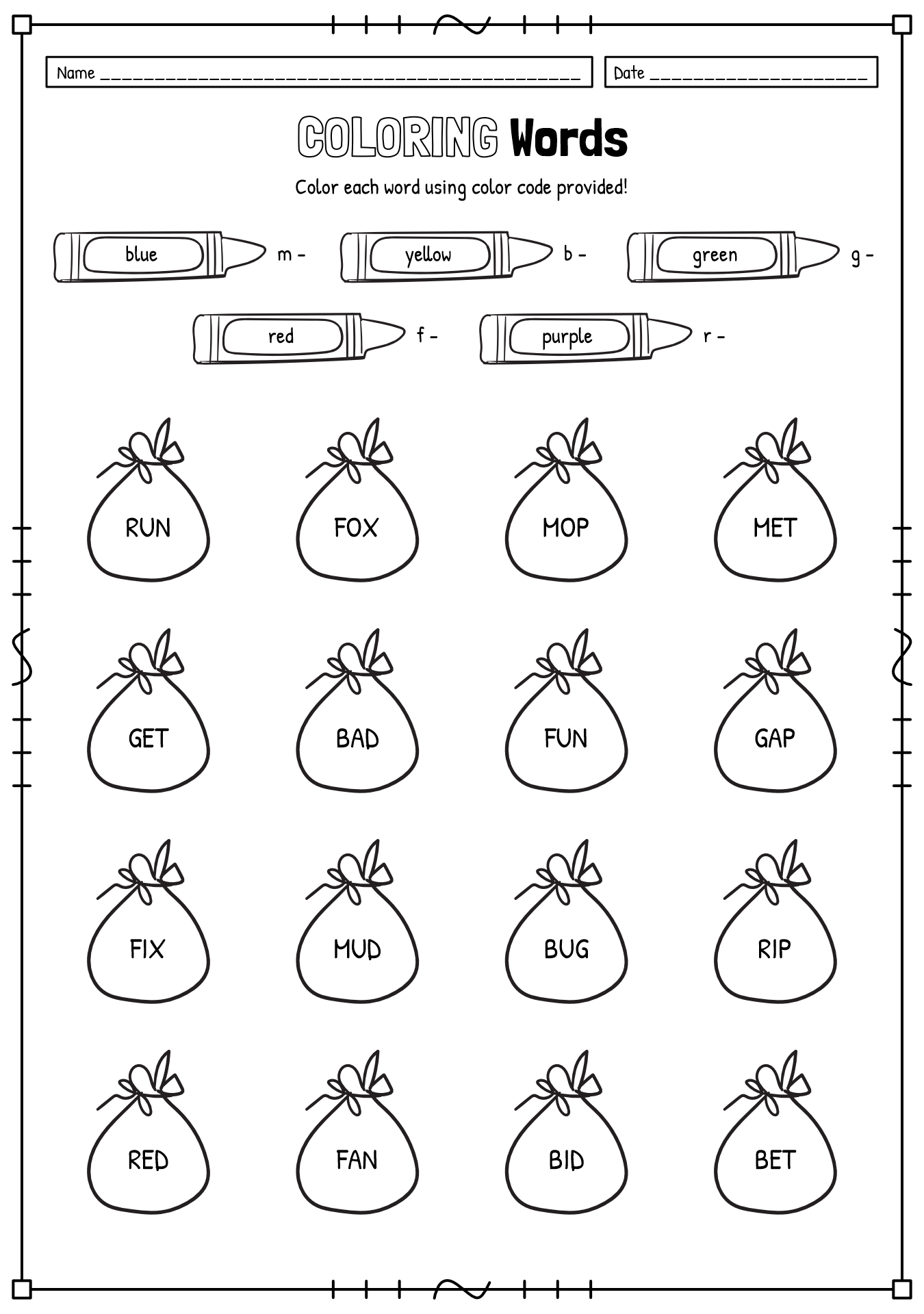 Free First Grade Phonics Worksheets