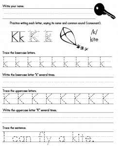 Letter K Handwriting Worksheet