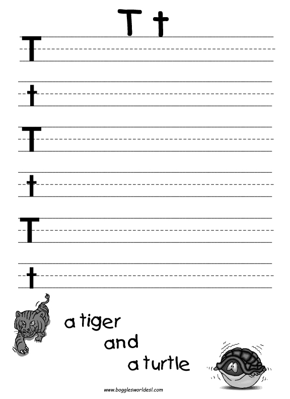 Letter T Worksheets Kindergarten