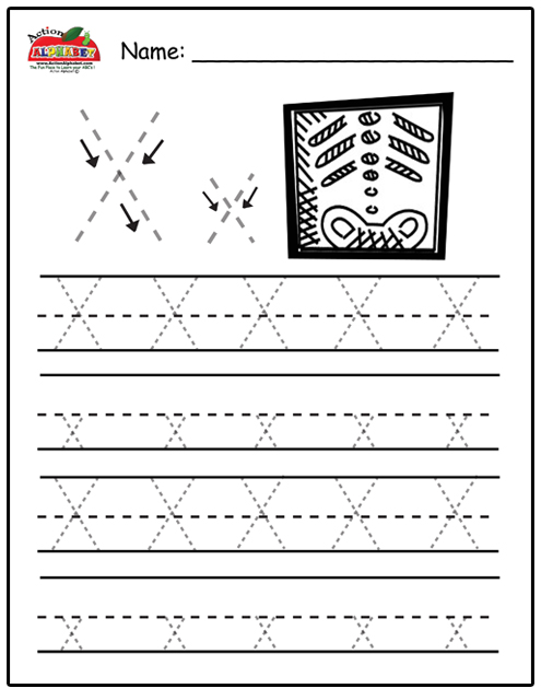 Letter X Tracing Worksheet