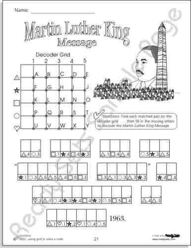 Martin Luther King Word Search