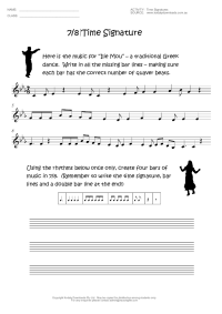 Music Time Signature Worksheets