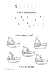 Number 5 Worksheets