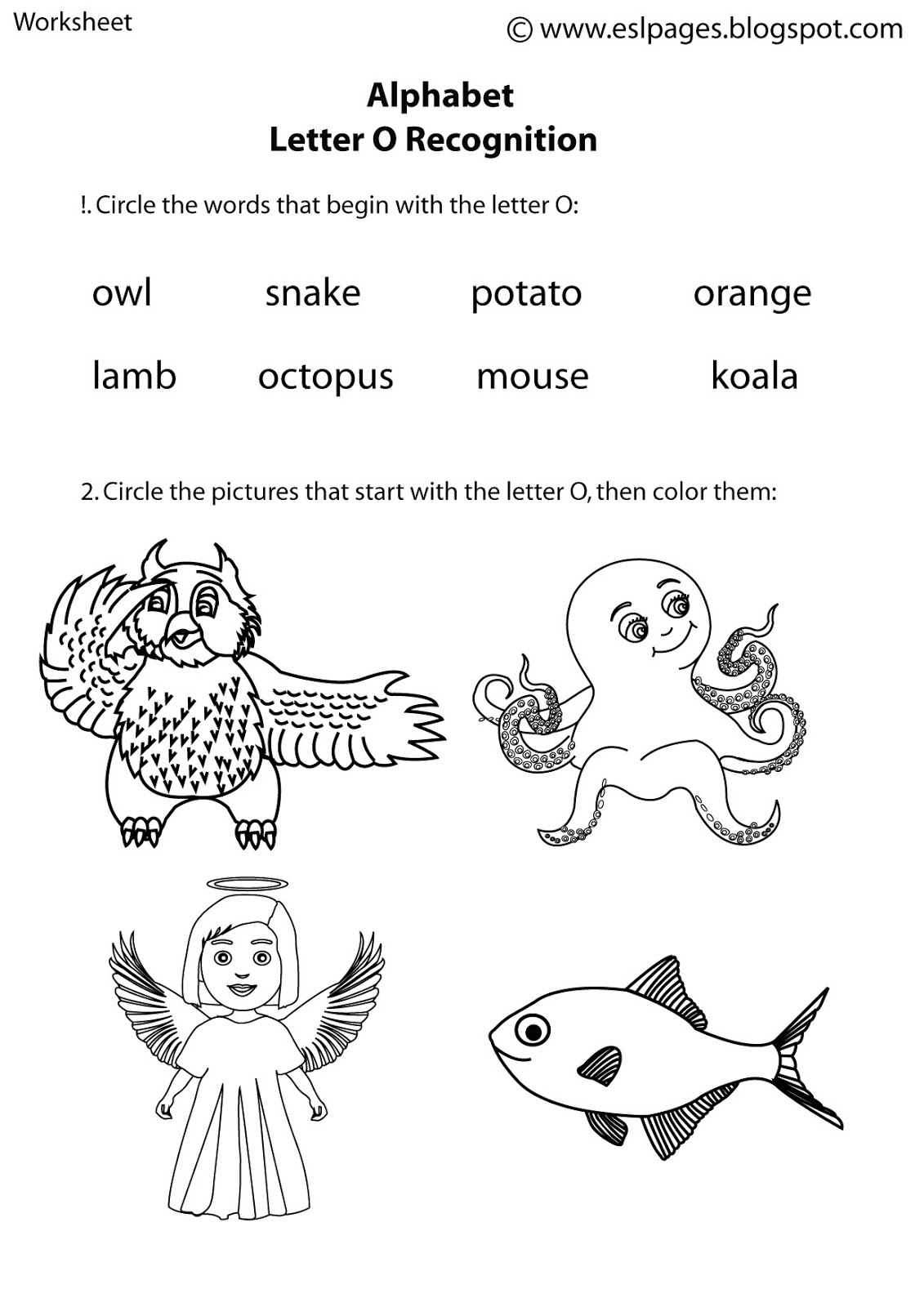 Printable Letter Recognition Worksheets