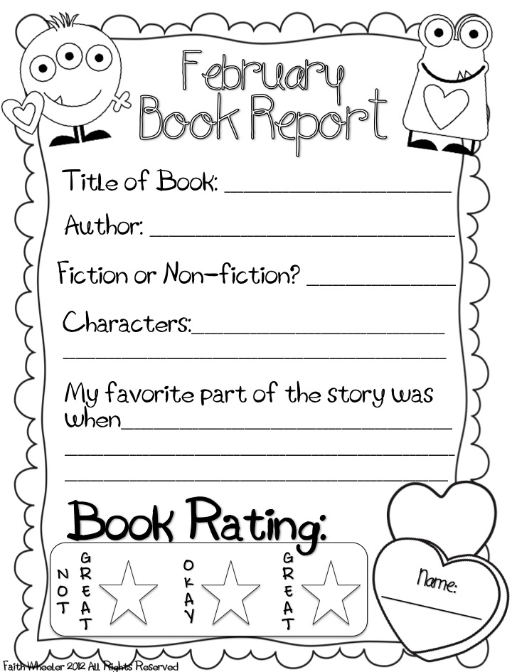 1st Grade Book Report