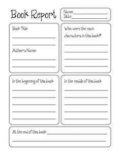 16 Best Images of Fun Book Report Worksheets - Reading Book Report ...