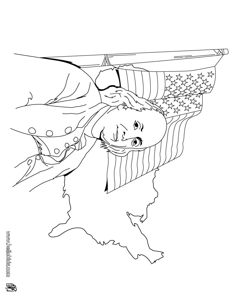 Benjamin Franklin Coloring Sheet