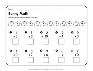 Bunny Printable Math Page