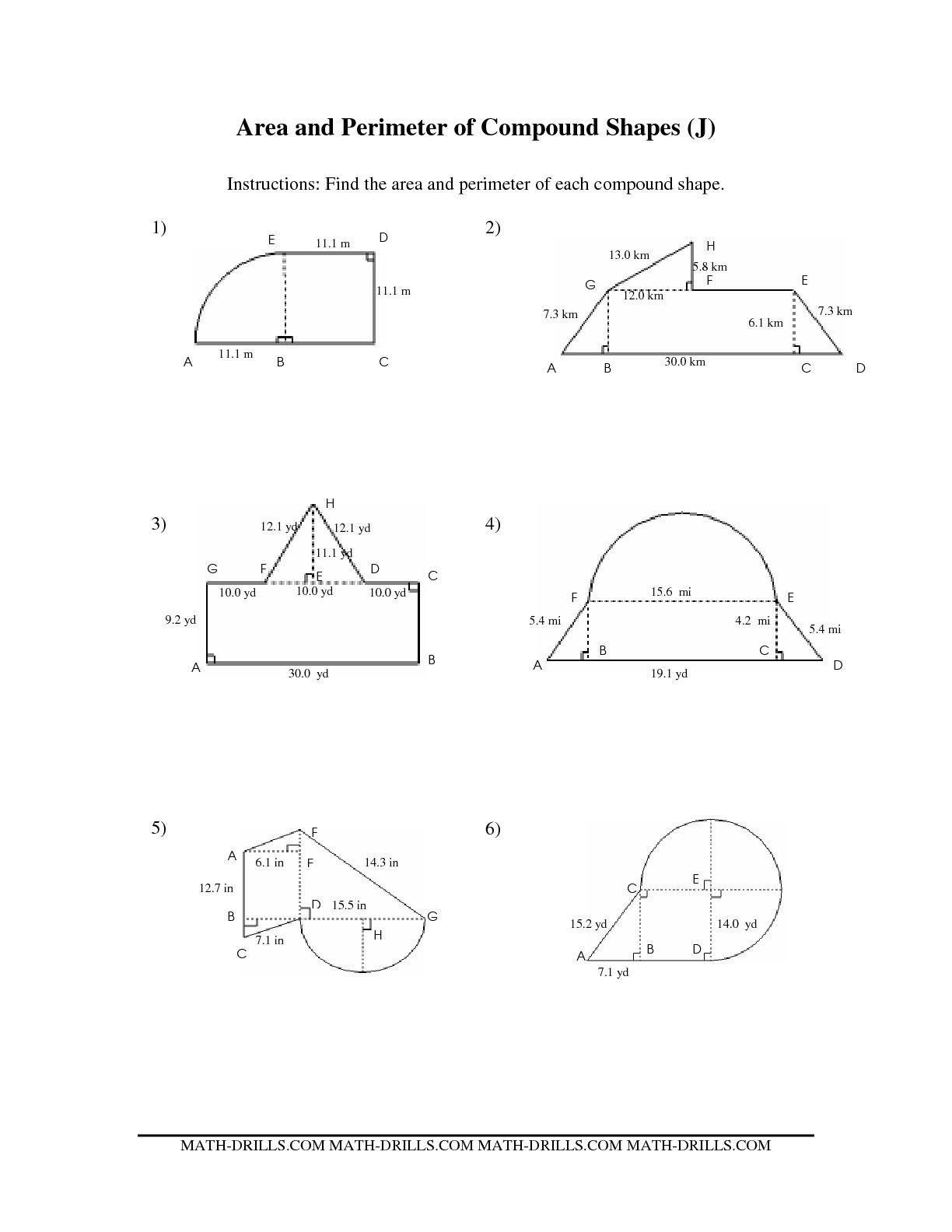 Composite Area Worksheet