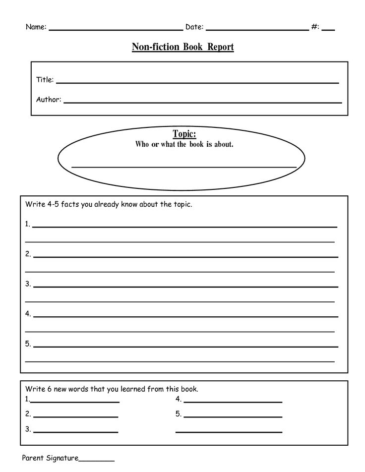 Fiction Book Report Template