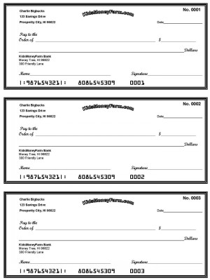 Free Printable Blank Check Template for Kids