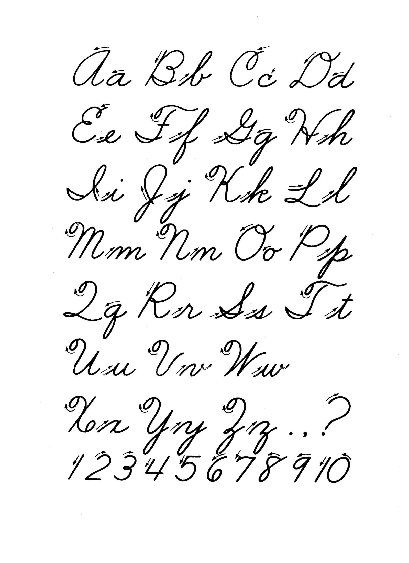 Free Printable Cursive Alphabet Letters