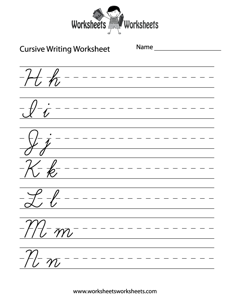 Free Teaching Cursive Writing Worksheets