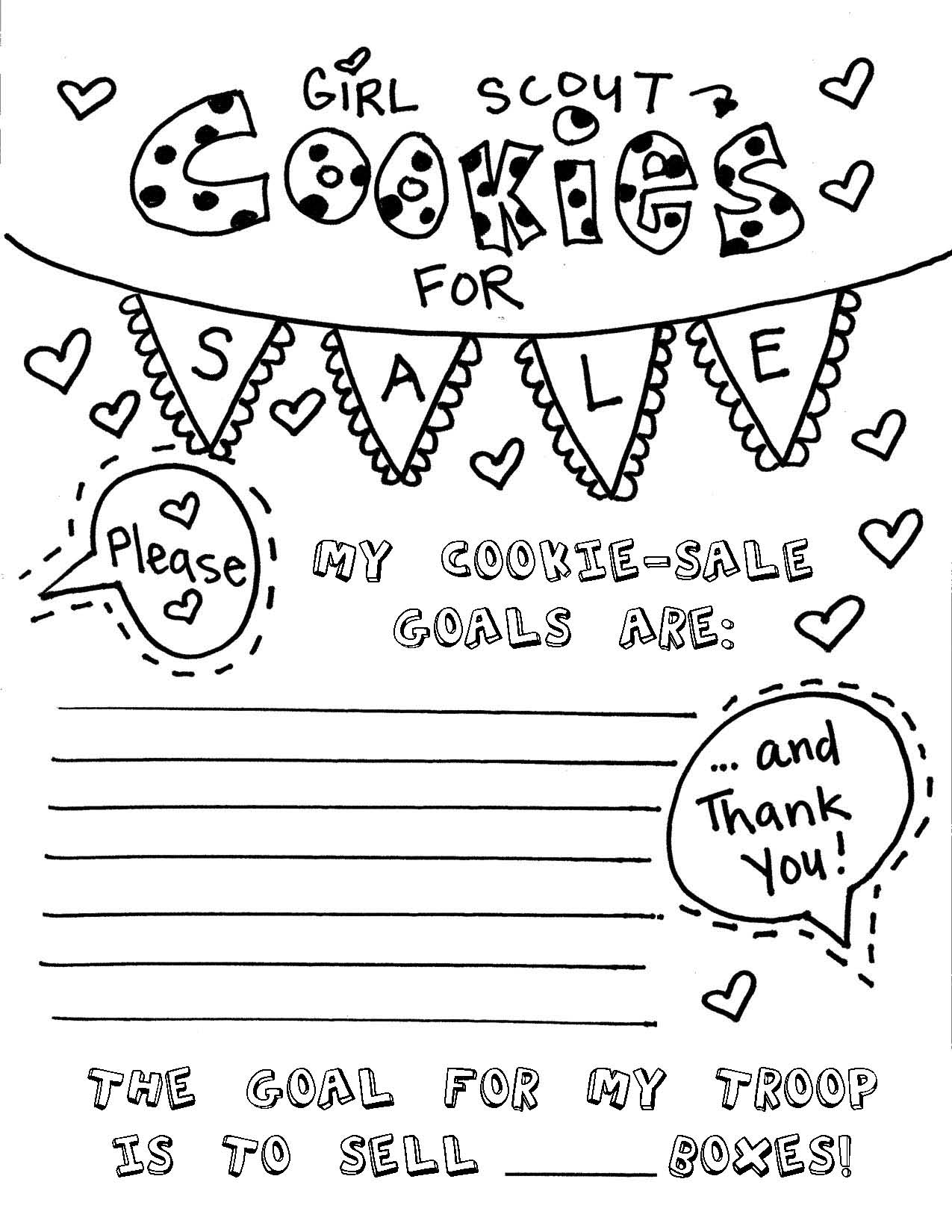 Girl Scout Cookie Sales Sheet Printable